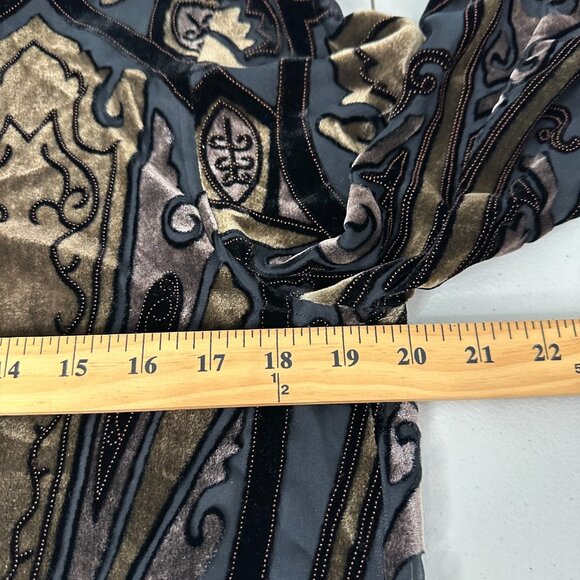 Chicos Design Velvet Burnout Topper Asian Inspired - Picture 9 of 14